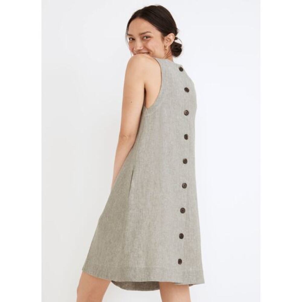 Madewell‎ Linen-Cotton Tank Mini Dress Distant Grove